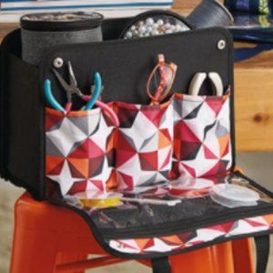 NEW Thirty One ~ GET CREATIVE CADDY ~ Origami Pop pattern ~ Craft Tote.. NEW